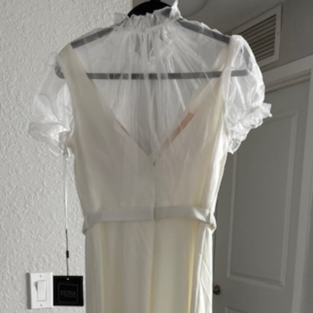 Ieena for Mac Duggal 26621 Ruffle Neck Buckle Belt Jumpsuit Size 6 MSRP $398.00 - Picture 10 of 12